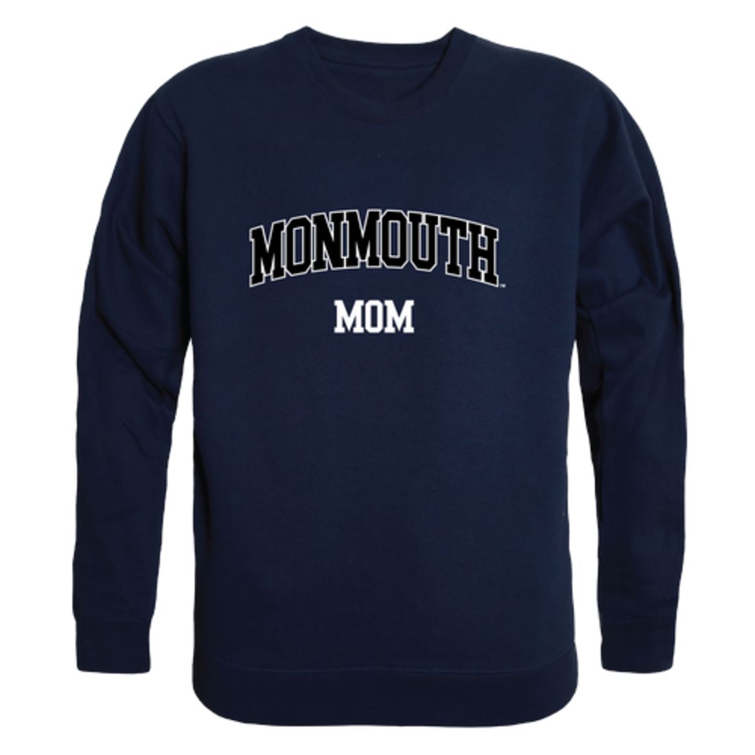 Monmouth University Hawks Mom Fleece Crewneck Pullover Sweatshirt Heather Grey Small-Campus-Wardrobe