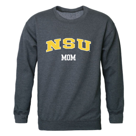 NSU Norfolk State University Spartans Mom Fleece Crewneck Pullover Sweatshirt Heather Charcoal Small-Campus-Wardrobe