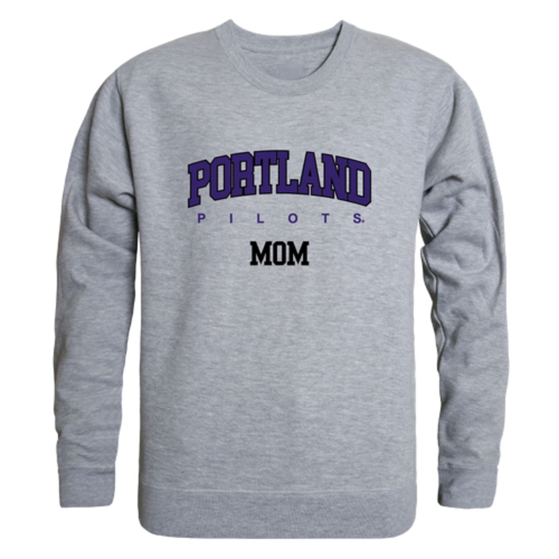 UP University of Portland Pilots Mom Fleece Crewneck Pullover Sweatshirt Heather Charcoal Small-Campus-Wardrobe