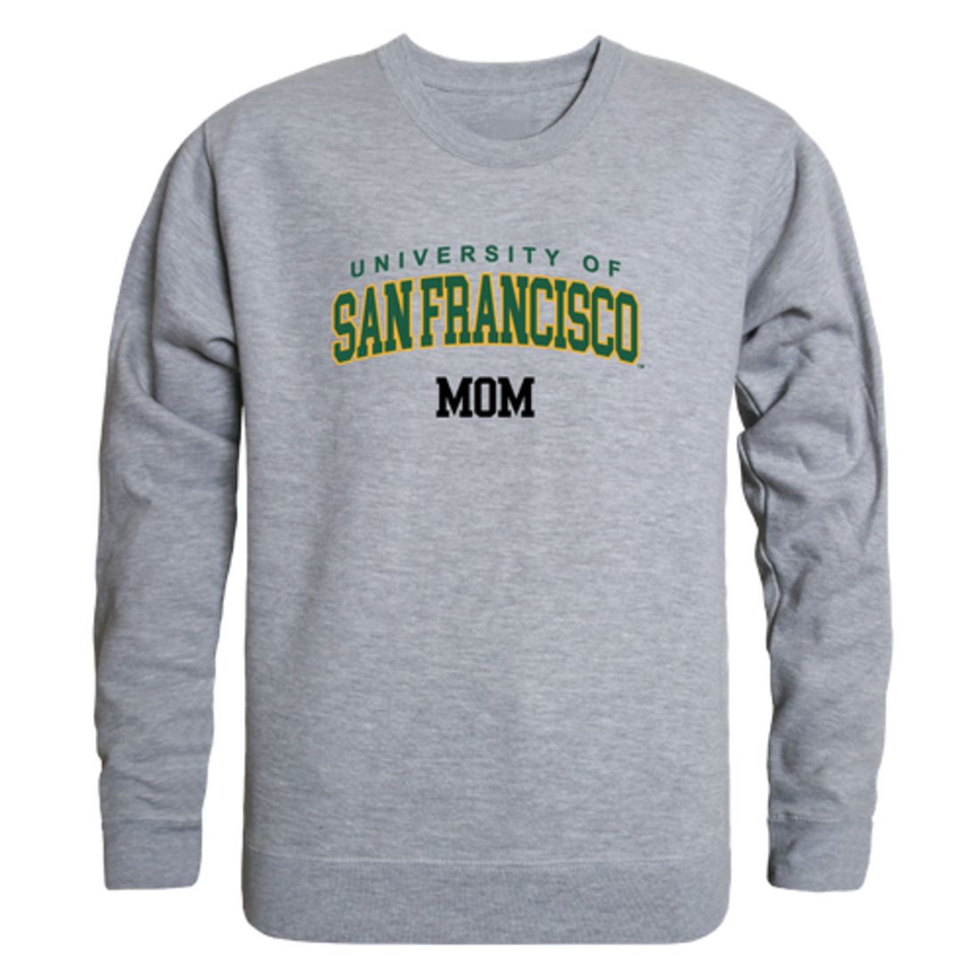 USFCA University of San Francisco Dons Mom Fleece Crewneck Pullover Sweatshirt Forest Small-Campus-Wardrobe