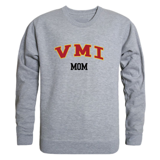 VMI Virginia Military Institute Keydets Mom Fleece Crewneck Pullover Sweatshirt Heather Grey Small-Campus-Wardrobe