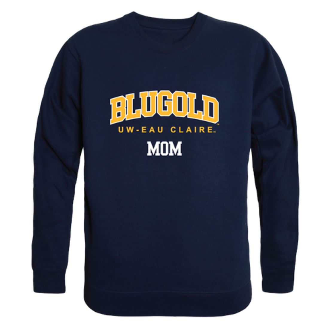 UWEC University of Wisconsin-Eau Claire Blugolds Mom Fleece Crewneck Pullover Sweatshirt Heather Grey Small-Campus-Wardrobe