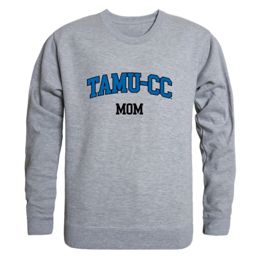 TAMUCC Texas A&M University Corpus Christi Islanders Mom Fleece Crewneck Pullover Sweatshirt Heather Grey Small-Campus-Wardrobe