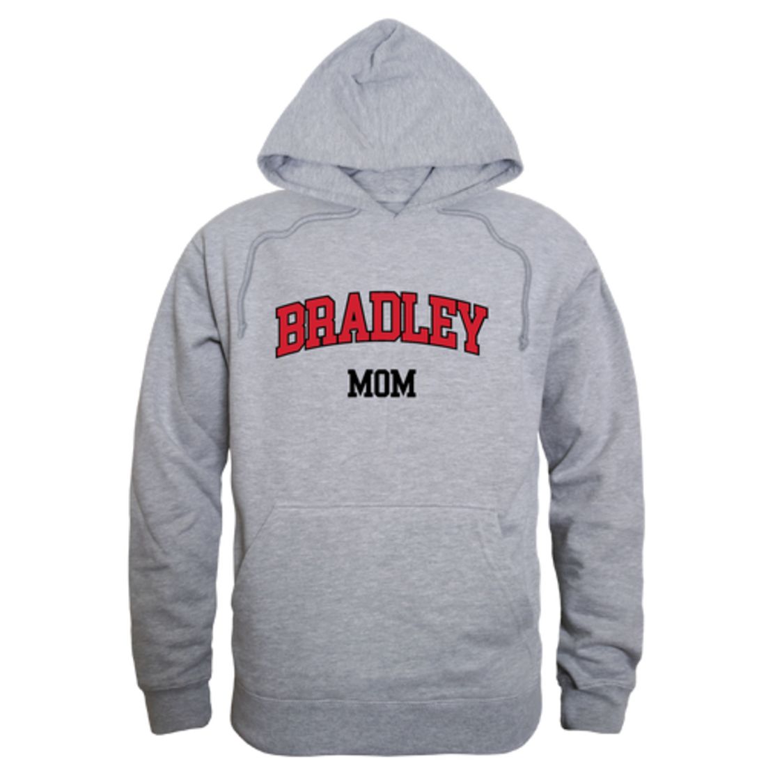 W Republic Bradley University Braves Mom Fleece Hoodie Sweatshirts Heather Grey Small