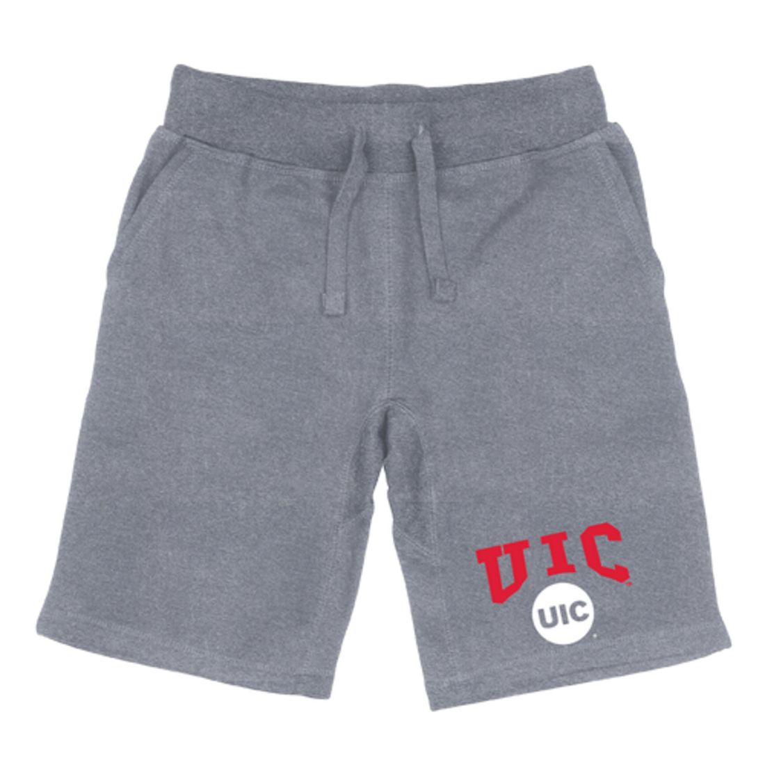 UIC University of Illinois at Chicago Flames Premium Fleece Drawstring Shorts-Campus-Wardrobe