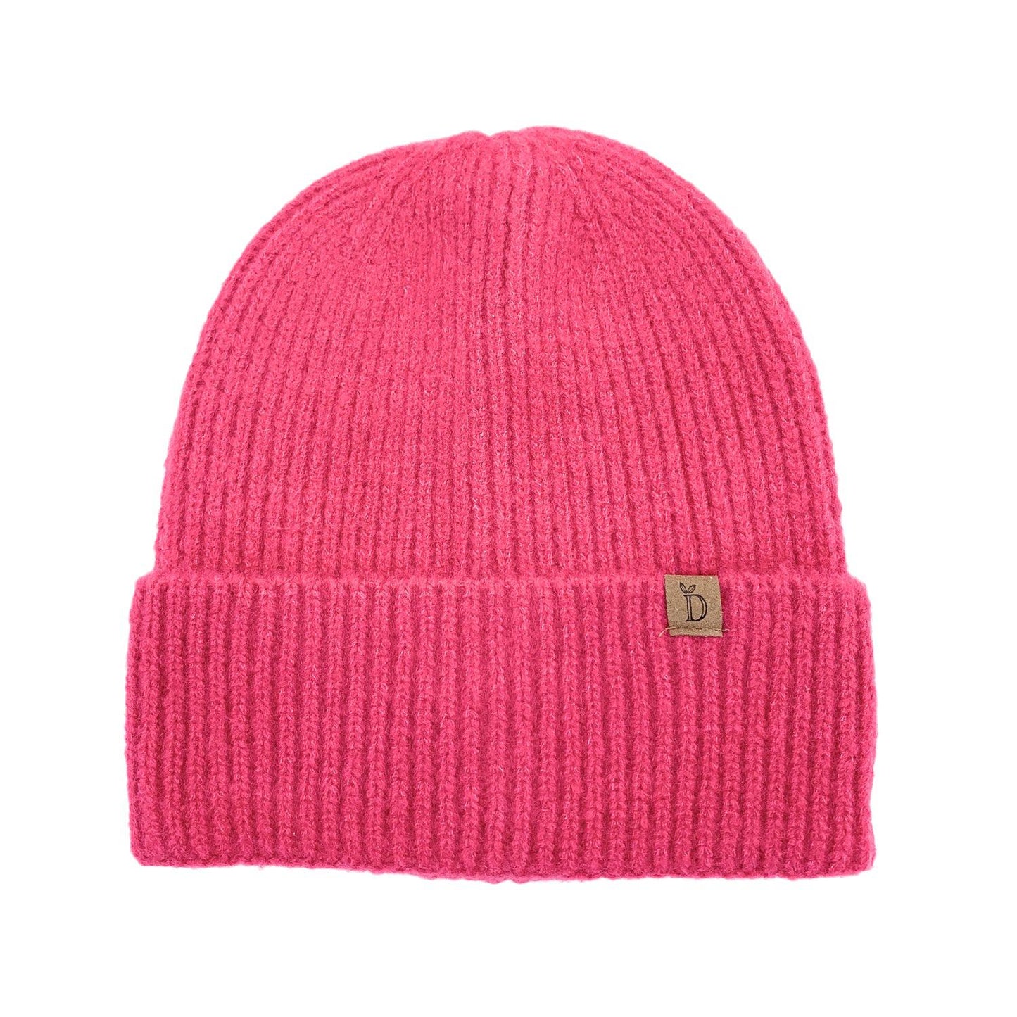 Empire Cove Womens Ribbed Knit Cuff Beanie-UNCATEGORIZED-Empire Cove-Fuchsia-Casaba Shop
