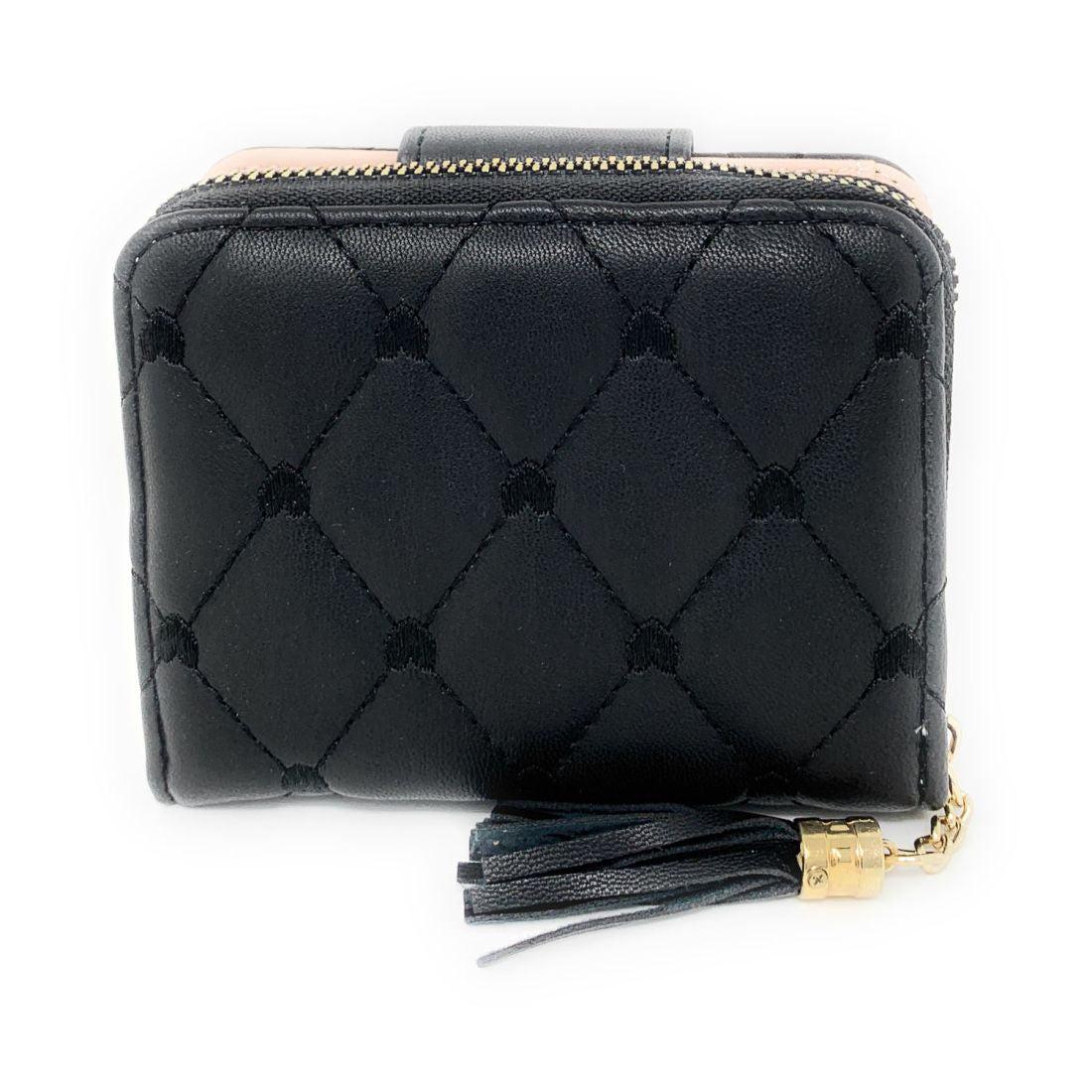 Empire Cove Womens Bifold Quilted Heart Rhinestone Wallets Ladies Teens-UNCATEGORIZED-Empire Cove-Black-Casaba Shop