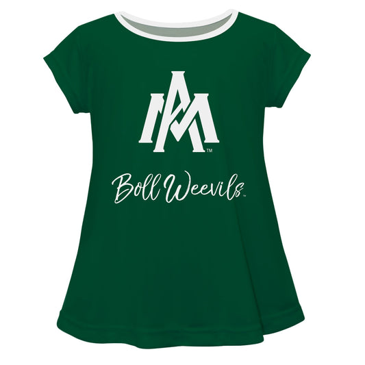 University of Arkansas Monticello Boll Weevils Girls Game Day Short Sleeve Green Laurie Top by Vive La Fete