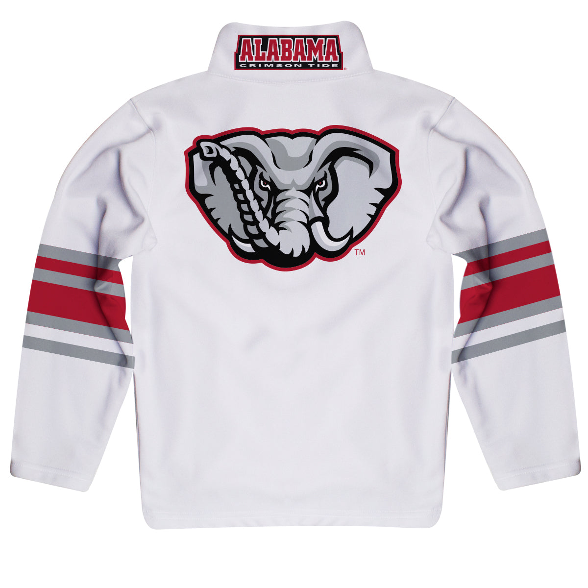 Alabama Crimson Tide Game Day White Quarter Zip Pullover for Infants Toddlers by Vive La Fete