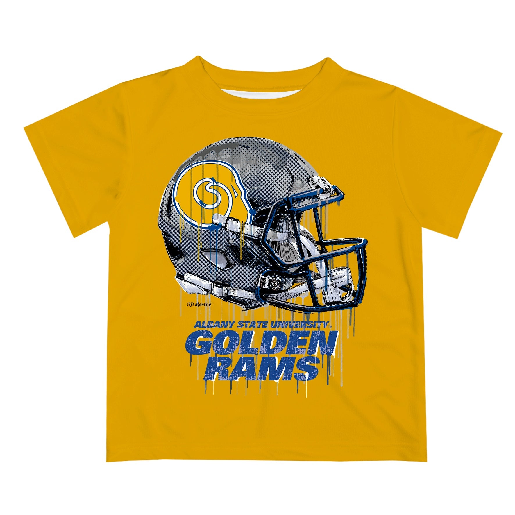 asu authentic football helmet Albany State Rams ASU Original Dripping Football Helmet Gold T-Shirt for Boys by Vive La Fete, Infant