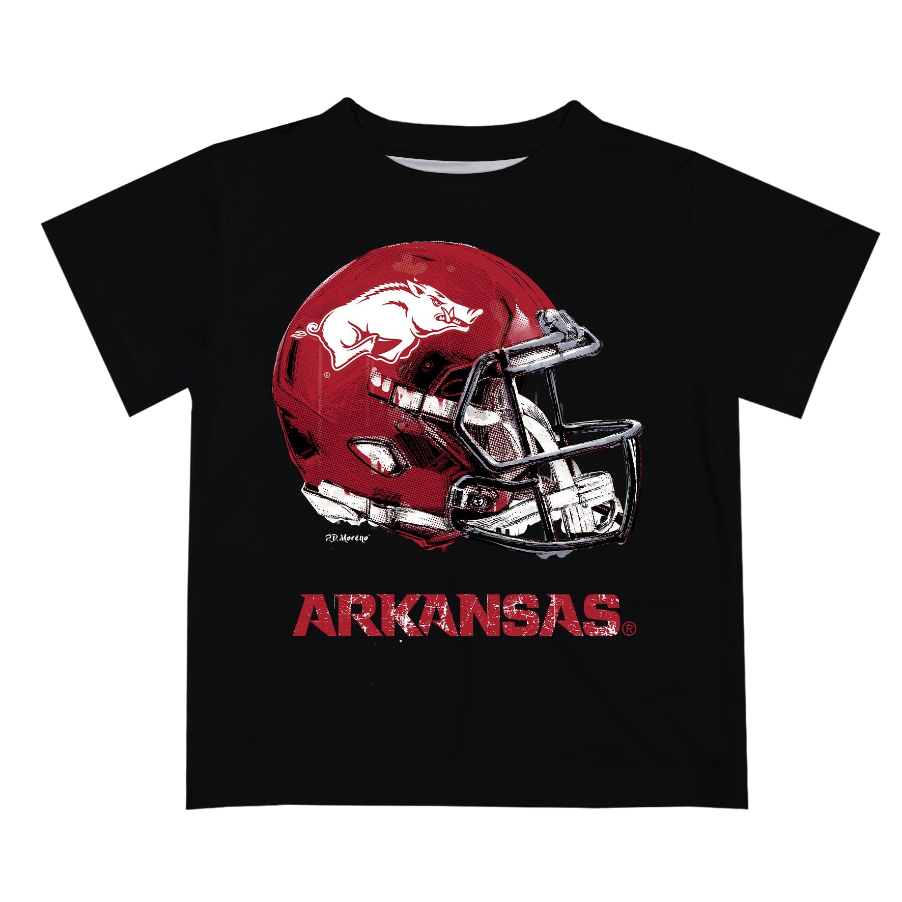 1896 football helmet Arkansas Razorbacks Original Dripping Football Helmet Black T-Shirt for Boys by Vive La Fete, Toddler