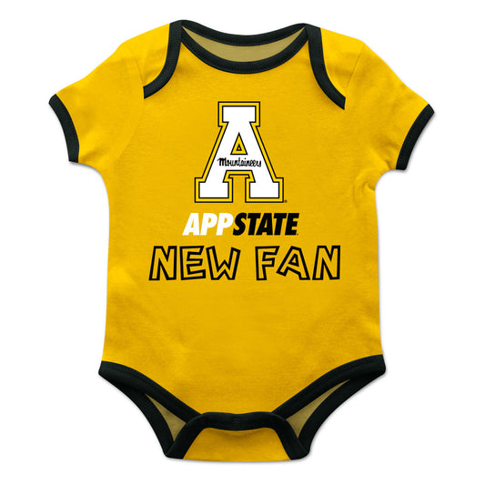 App State Mountaineers Infant Game Day Gold Short Sleeve One Piece Jumpsuit by Vive La Fete