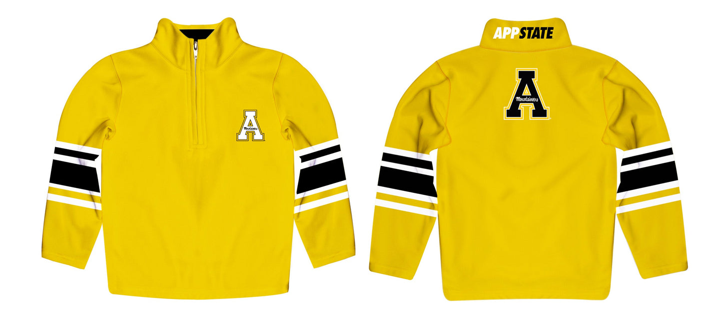 App State Mountaineers Game Day Gold Quarter Zip Pullover for Infants Toddlers by Vive La Fete