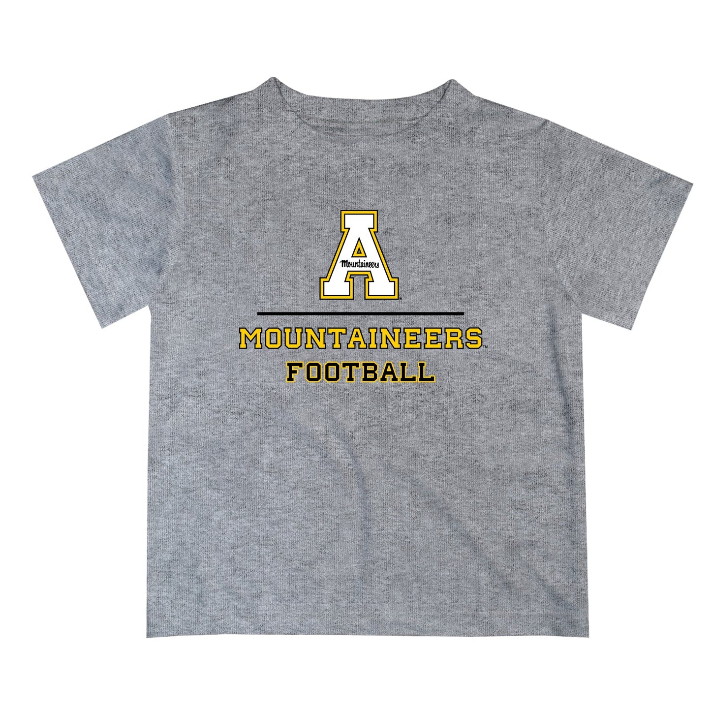 App State Mountaineers Vive La Fete Football V1 Heather Gray Short Sleeve Tee Shirt