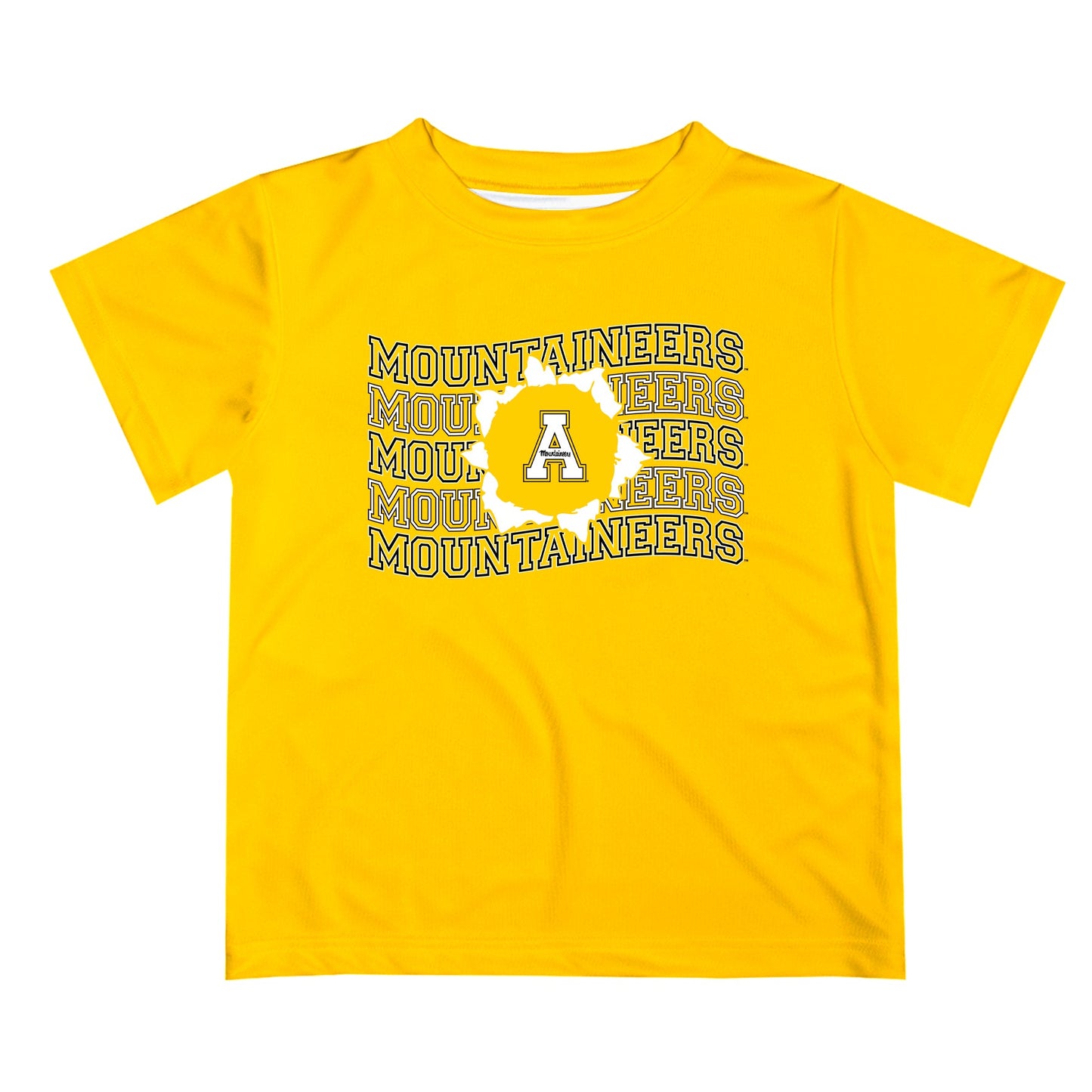 App State Mountaineers Vive La Fete Gold Art V1 Short Sleeve Tee Shirt