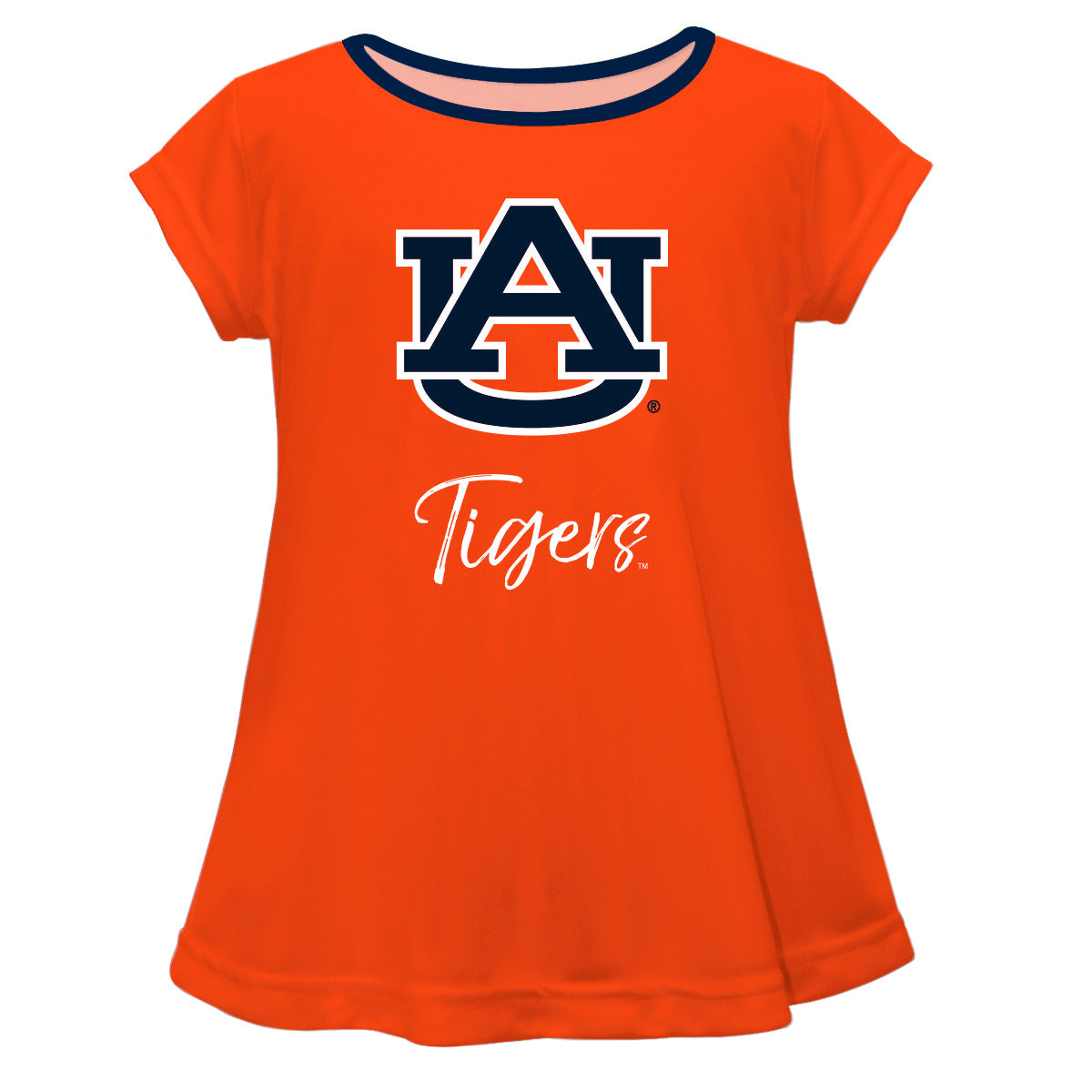 Auburn Tigers Girls Game Day Short Sleeve Orange Laurie Top by Vive La Fete