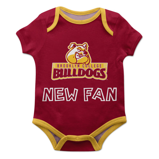 Brooklyn College Bulldogs Infant Game Day Maroon Short Sleeve One Piece Jumpsuit by Vive La Fete