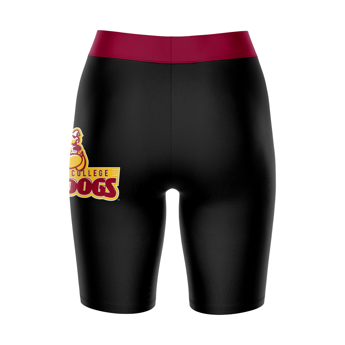 Brooklyn Bulldogs Vive La Fete Game Day Logo on Thigh and Waistband Black and Maroon Women Bike Short 9 Inseam"