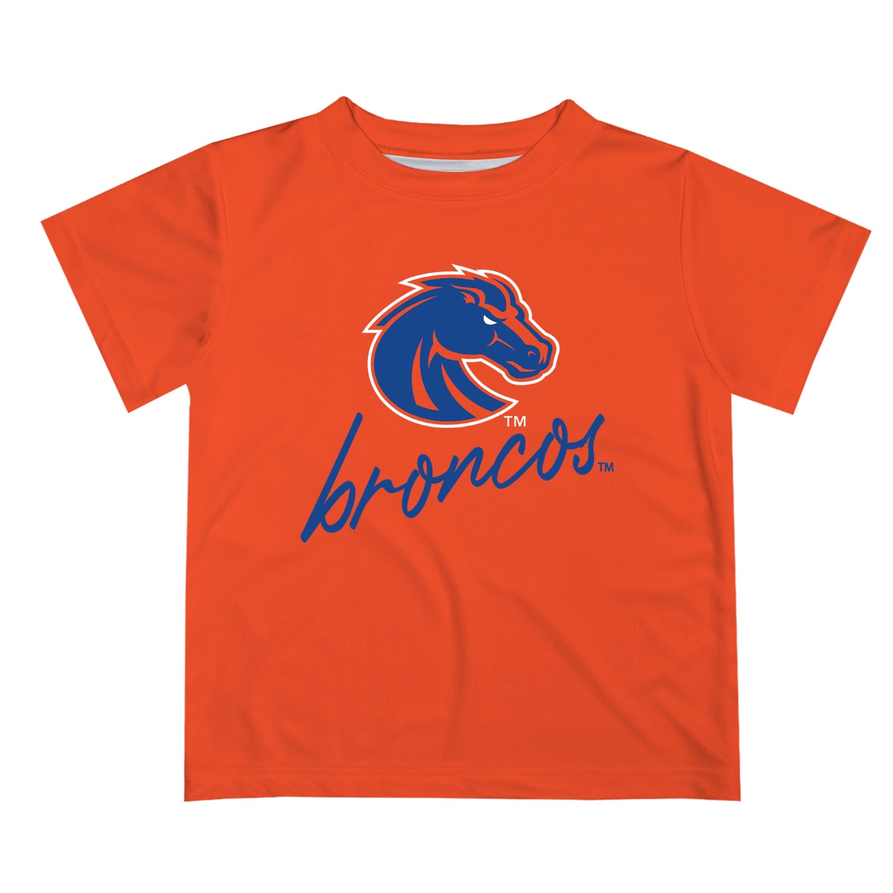 Vive La Fete Collegiate Boise State Broncos Script Orange Short Sleeve Tee Shirt by Vive La Fete, Orange / Youth - Xs