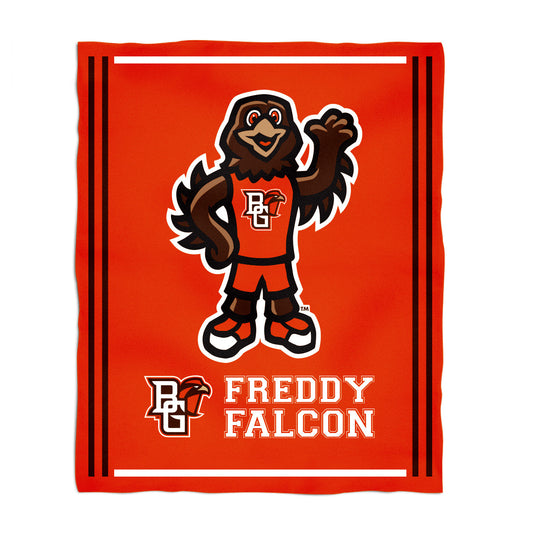Bowling Green Falcons Kids Game Day Orange Plush Soft Minky Blanket 36 x 48 Mascot