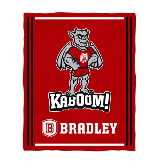 Bradley University Braves Kids Game Day Red Plush Soft Minky Blanket 36 x 48 Mascot