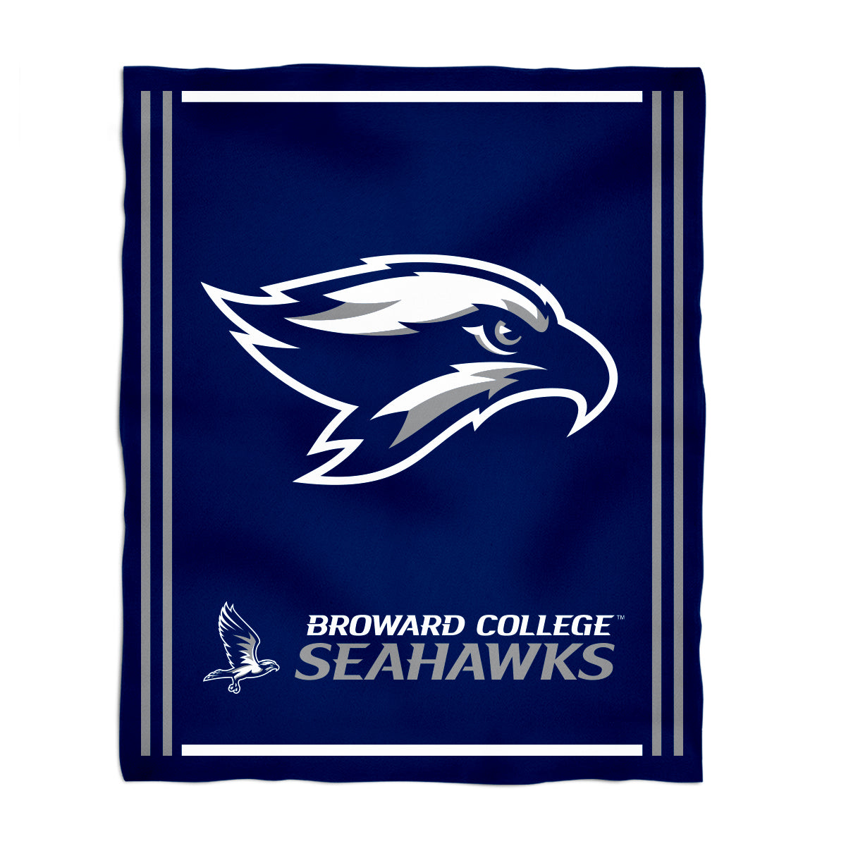 Broward College Seahawks Kids Game Day Blue Plush Soft Minky Blanket 36 x 48 Mascot