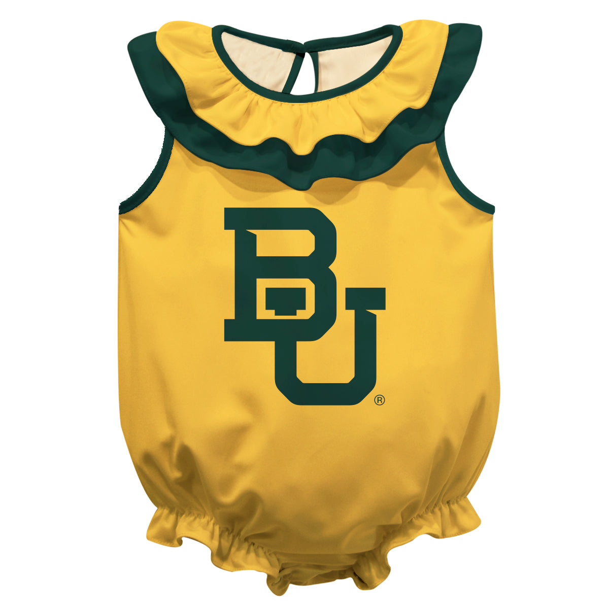 Baylor White Bear 3/4 Sleeve Twirl Bodysuit
