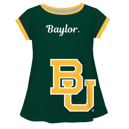 Baylor Bears Big Logo Green Short Sleeve Girls Laurie Top by Vive La Fete