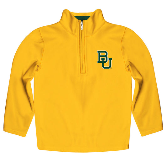 Baylor Bears Game Day Solid Gold Quarter Zip Pullover for Infants Toddlers by Vive La Fete