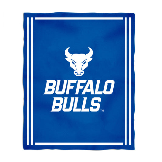 Buffalo Bulls Kids Game Day Blue Plush Soft Minky Blanket 36 x 48 Mascot
