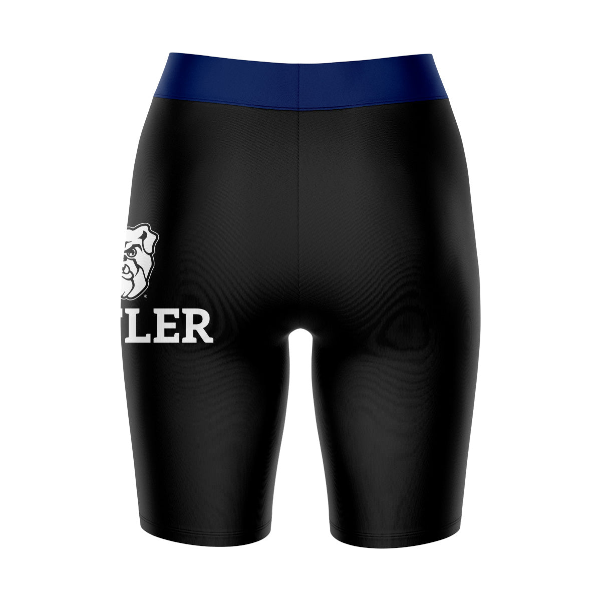 Butler Bulldogs Vive La Fete Game Day Logo on Thigh and Waistband Black and Navy Women Bike Short 9 Inseam"