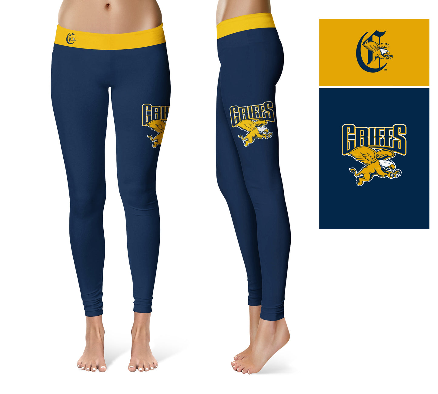 Canisius College Griffs Vive La Fete Game Day Collegiate Logo on Thigh Blue Women Yoga Leggings 2.5 Waist Tights