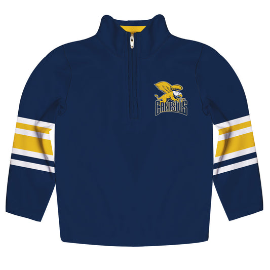 Canisius College Golden Griffins Game Day Blue Quarter Zip Pullover for Infants Toddlers by Vive La Fete