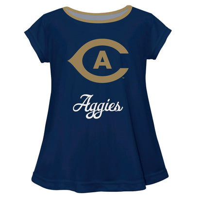 UC Davis Aggies Girls Game Day Short Sleeve Navy Laurie Top by Vive La Fete