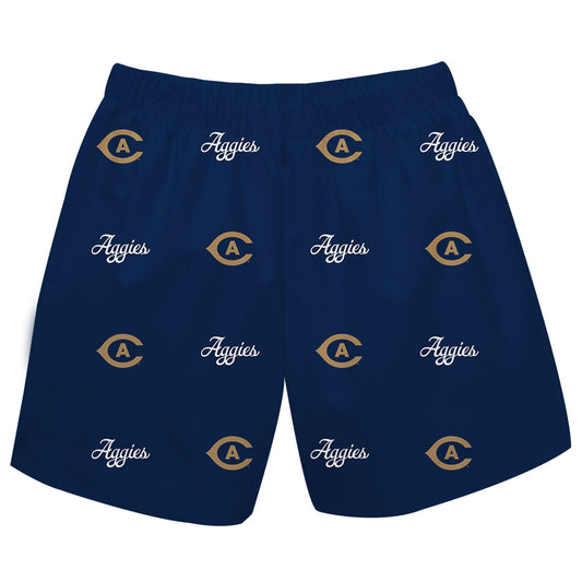 UC Davis Aggies Boys Game Day Elastic Waist Classic Play Navy Pull On Shorts