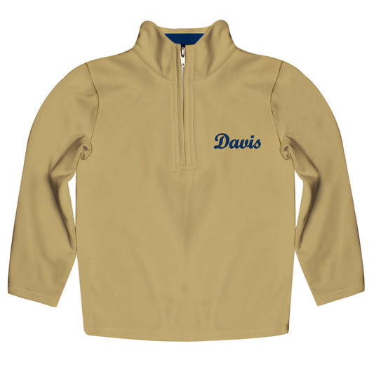 UC Davis Aggies Game Day Solid Gold Quarter Zip Pullover for Infants Toddlers by Vive La Fete