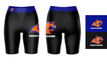 US Coast CGA Bears Vive La Fete Game Day Logo on Thigh and Waistband Black and Blue Women Bike Short 9 Inseam"