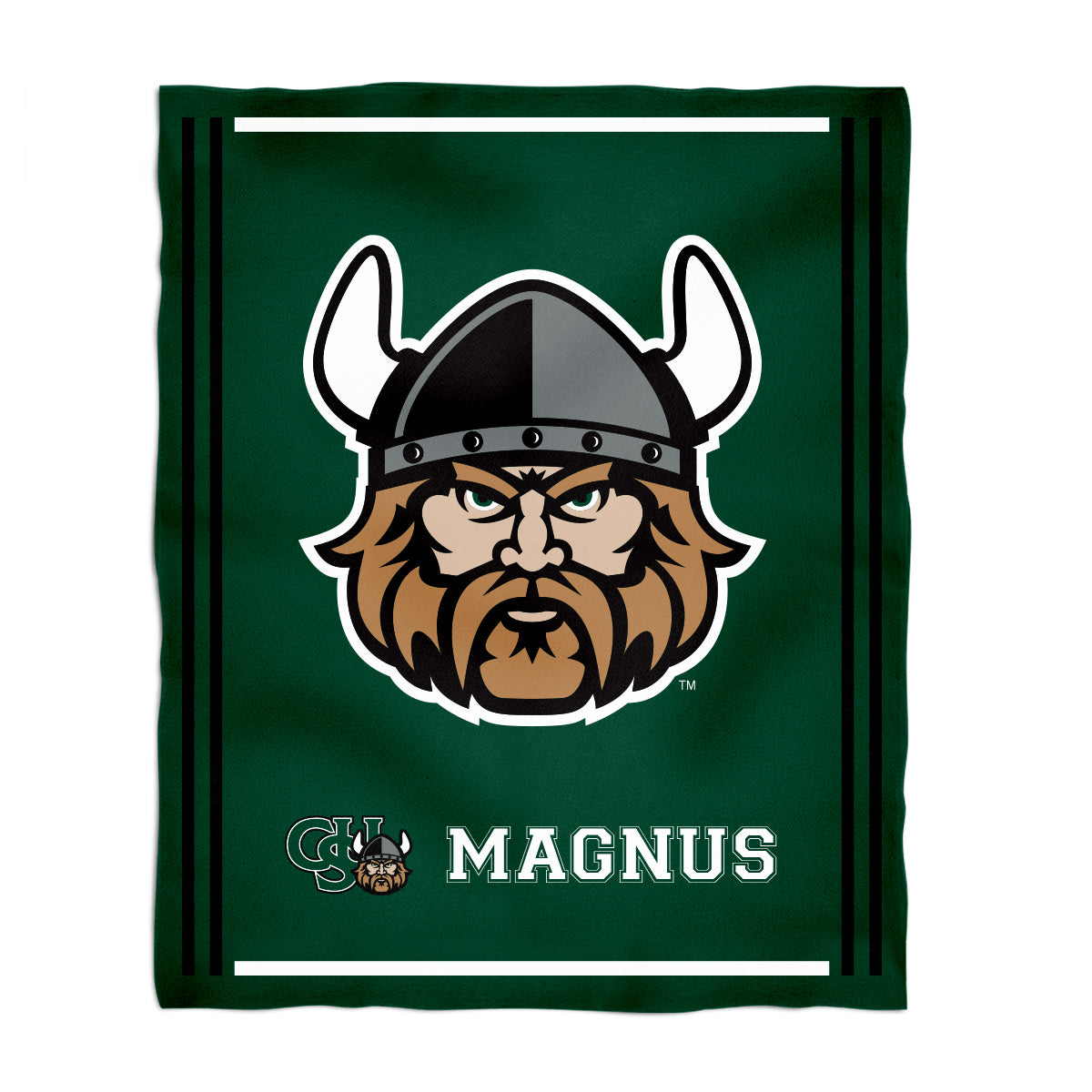 Cleveland State Vikings Kids Game Day Green Plush Soft Minky Blanket 36 x 48 Mascot
