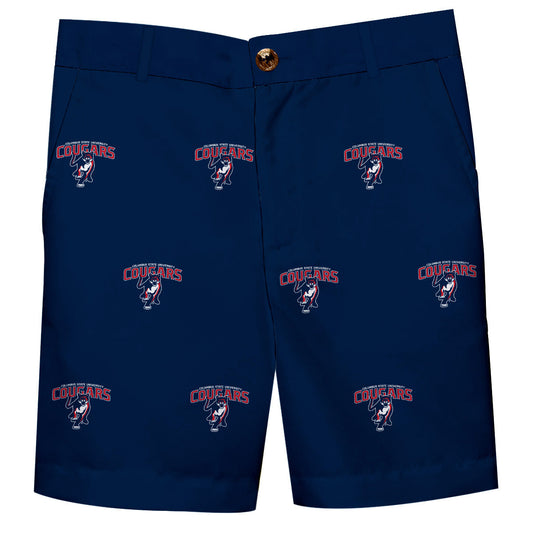 Columbus State Cougars Boys Game Day Navy Structured Dress Shorts
