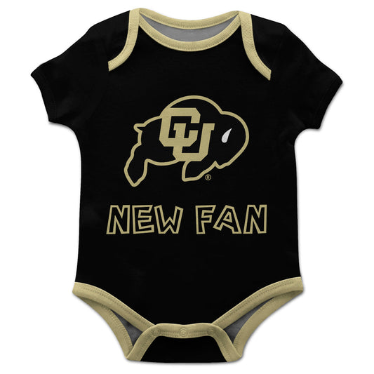 University of Colorado Buffaloes CU Infant Game Day Black Short Sleeve One Piece Jumpsuit by Vive La Fete