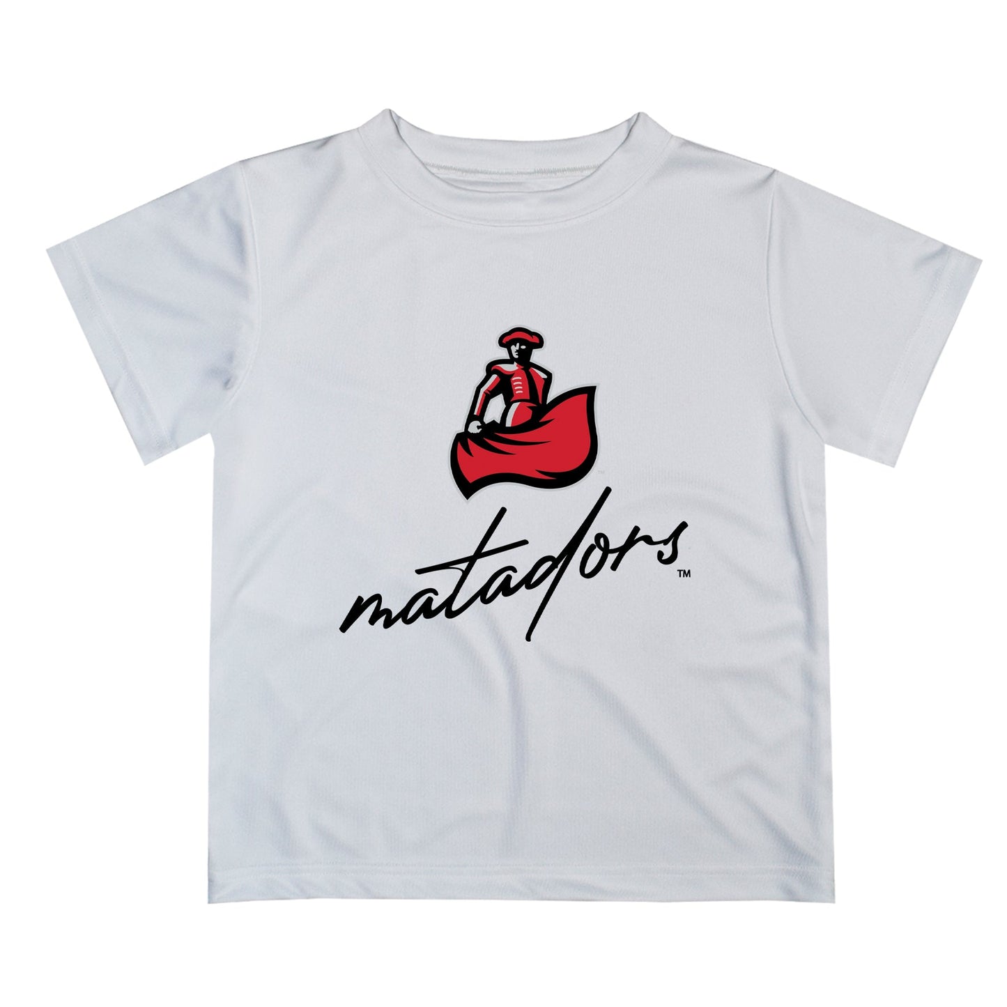 Cal State University Northridge Matadors CSUN Vive La Fete Script V1 White Short Sleeve Tee Shirt