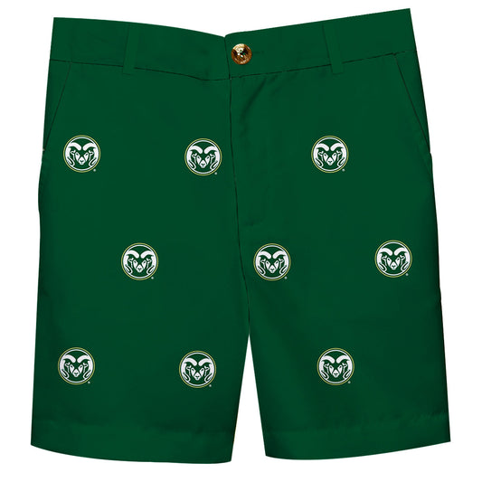 Colorado State University Rams Boys Game Day Green Structured Shorts