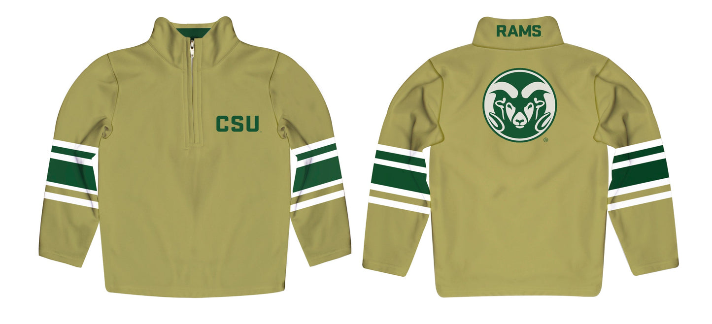 Colorado State Rams CSU Game Day Gold Quarter Zip Pullover for Infants Toddlers by Vive La Fete