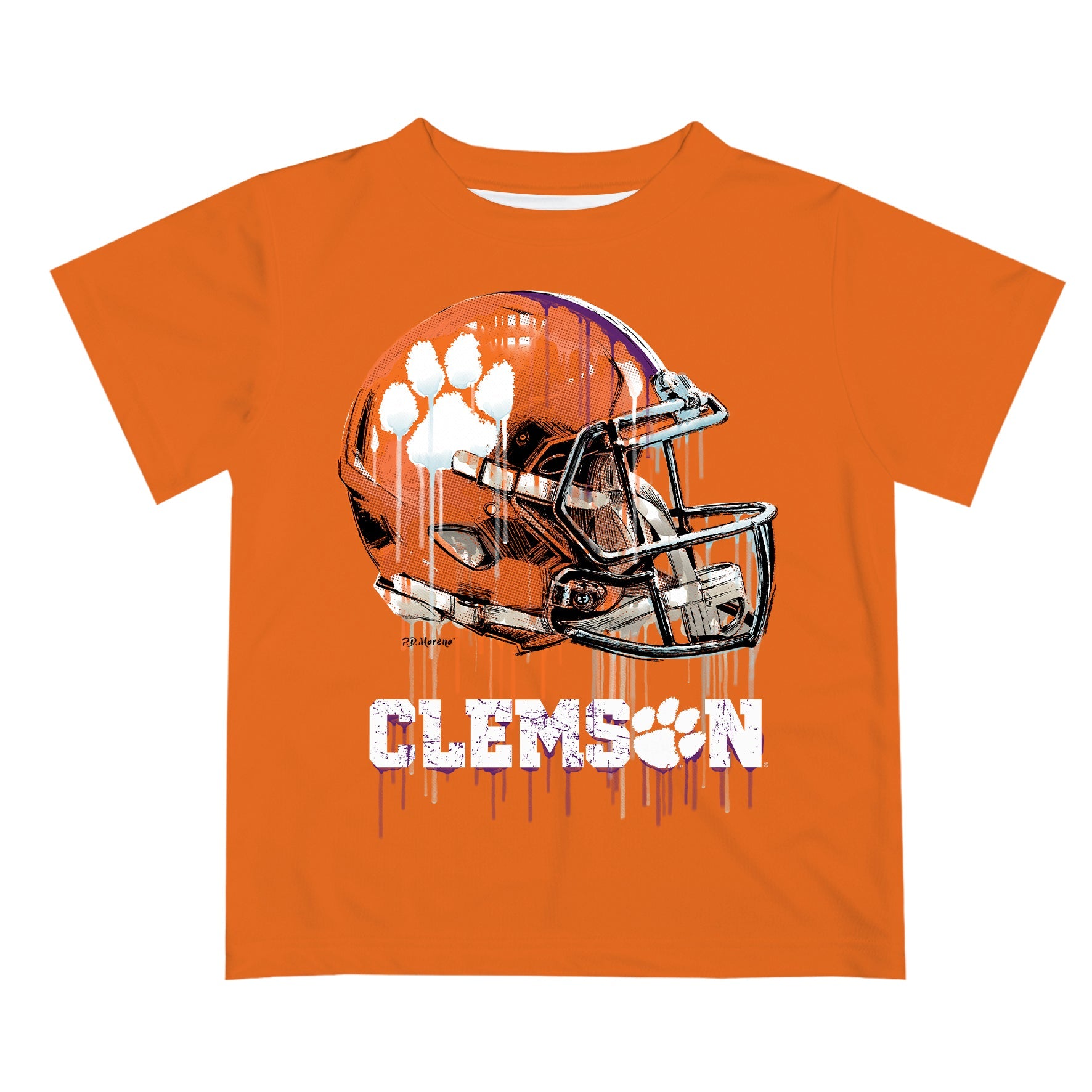 clemson football helmet image Clemson Tigers Original Dripping Football Helmet Orange T-Shirt for Boys by Vive La Fete, Toddler