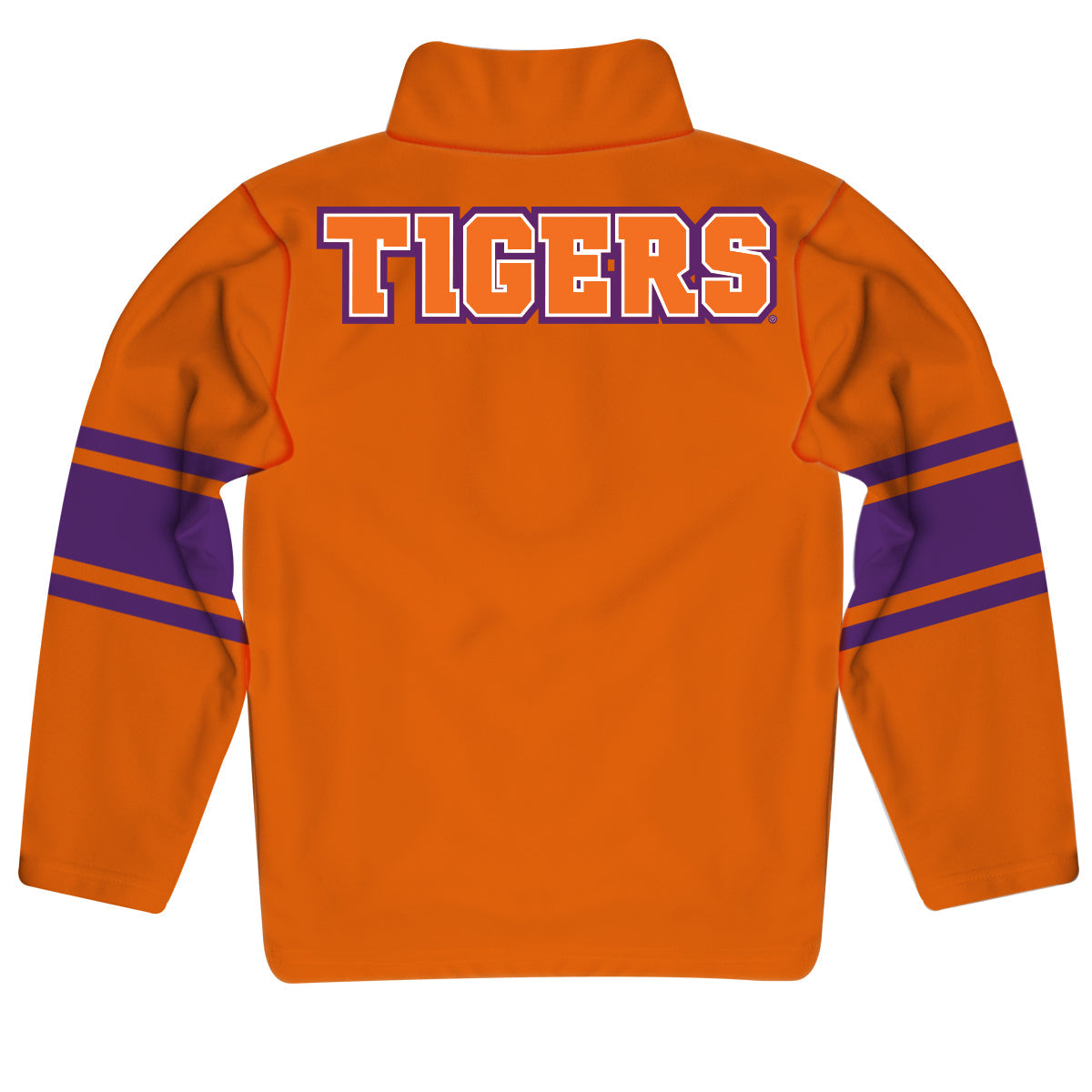 Clemson Stripes Orange Long Sleeve Quarter Zip Sweatshirt by Vive La Fete