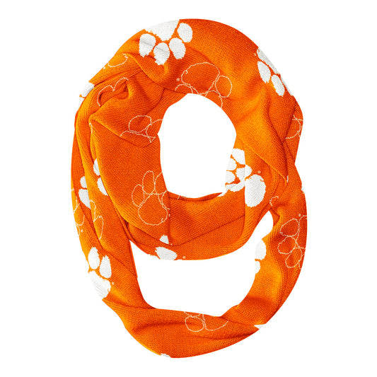 Clemson Tigers Vive La Fete Repeat Logo Game Day Collegiate Women Light Weight Ultra Soft Infinity Scarf