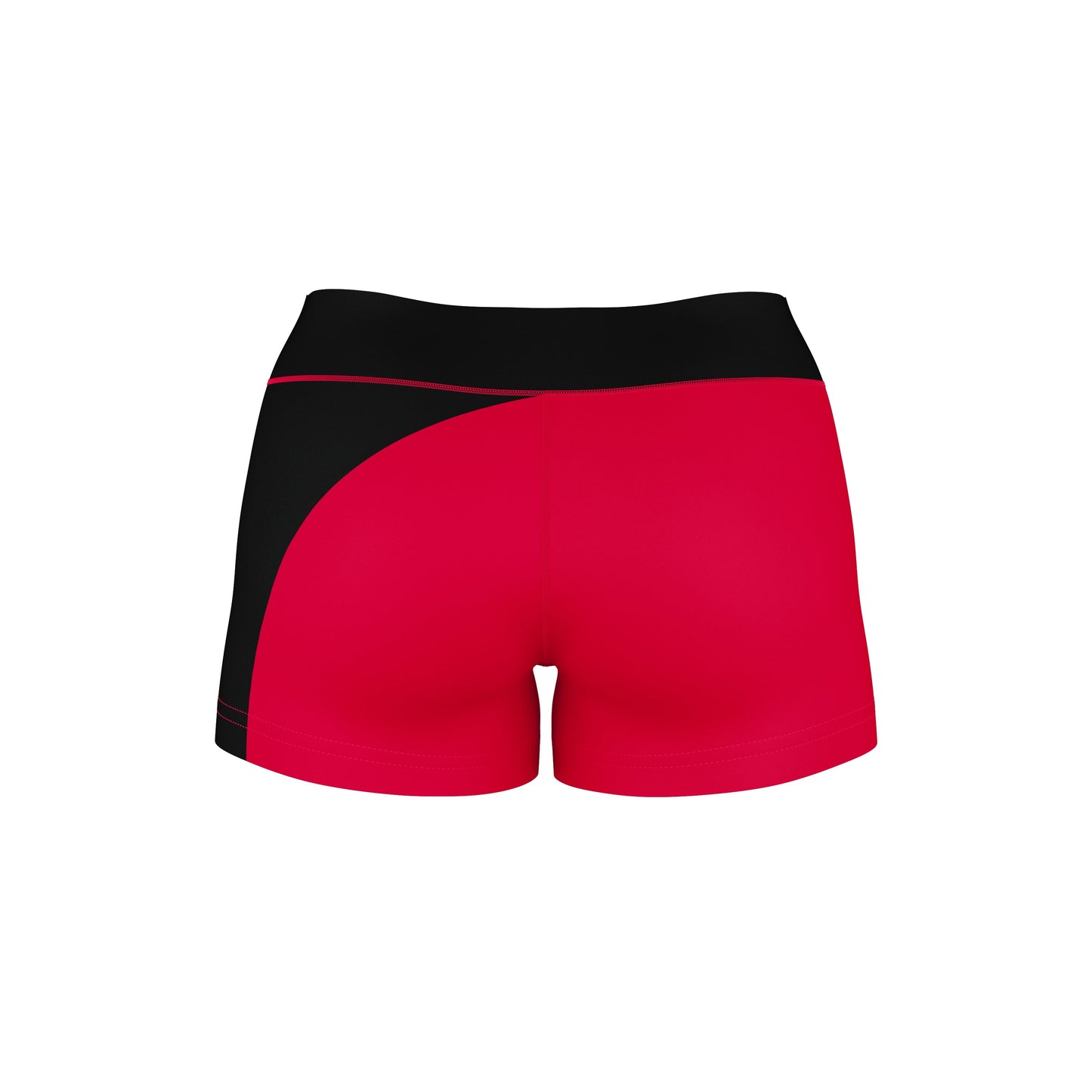 Davidson College Wildcats Vive La Fete Game Day Collegiate Waist Color Block Women Red Black Optimum Yoga Short - Vive La F̻te - Online Apparel Store