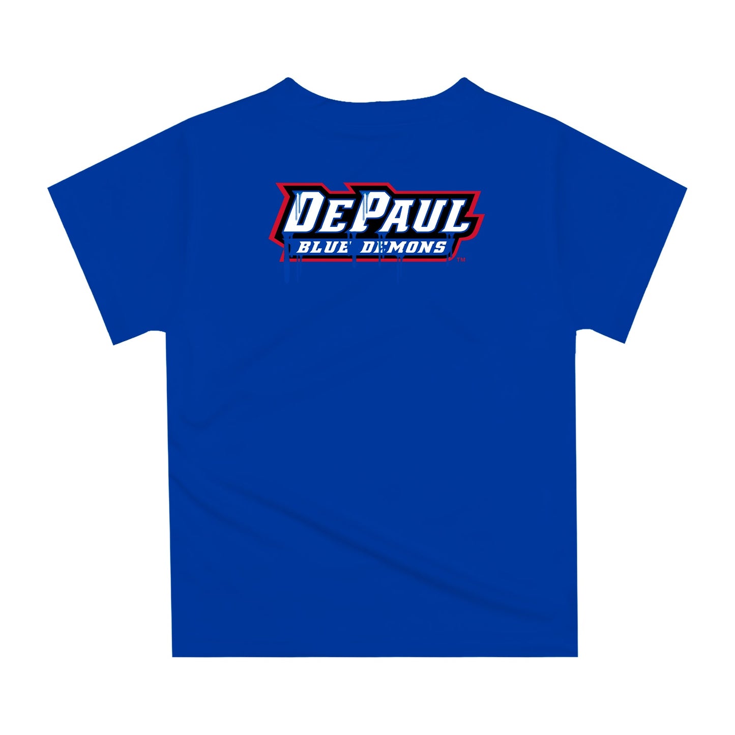 Depaul Blue Demons Original Dripping Basketball Blue T-Shirt by Vive La Fete