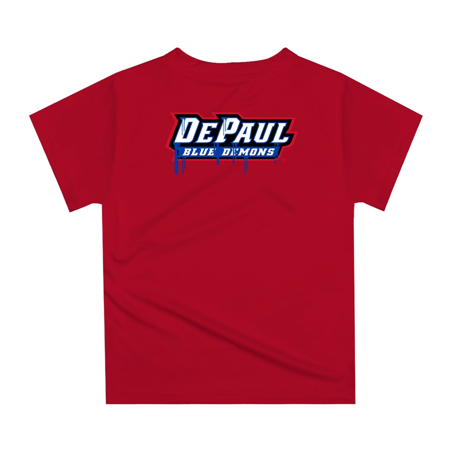 Depaul Blue Demons Original Dripping Basketball Red T-Shirt by Vive La Fete