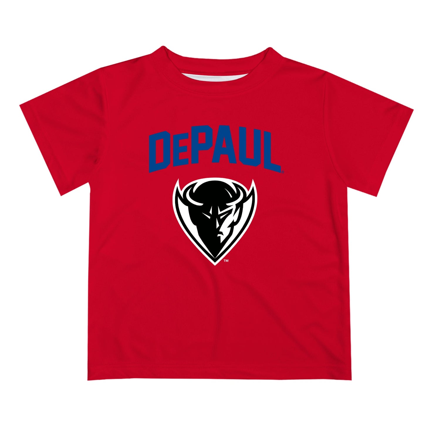 Depaul Blue Demons Vive La Fete Boys Game Day V2 Red Short Sleeve Tee Shirt